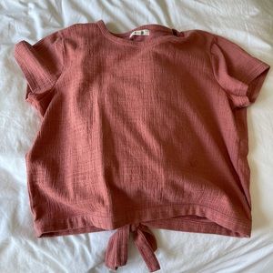 Madewell Orange Top with Tie Back